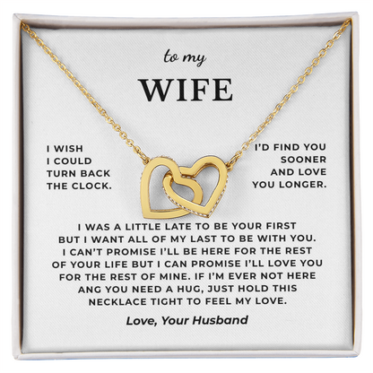 To My Wife Interlocking Hearts Necklace