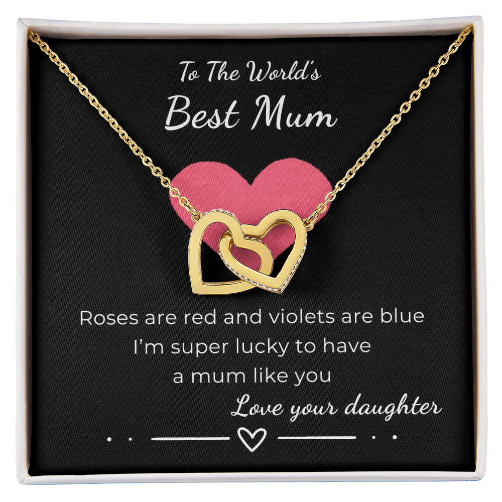 To The World's Best Mom Interlocking Hearts Necklace