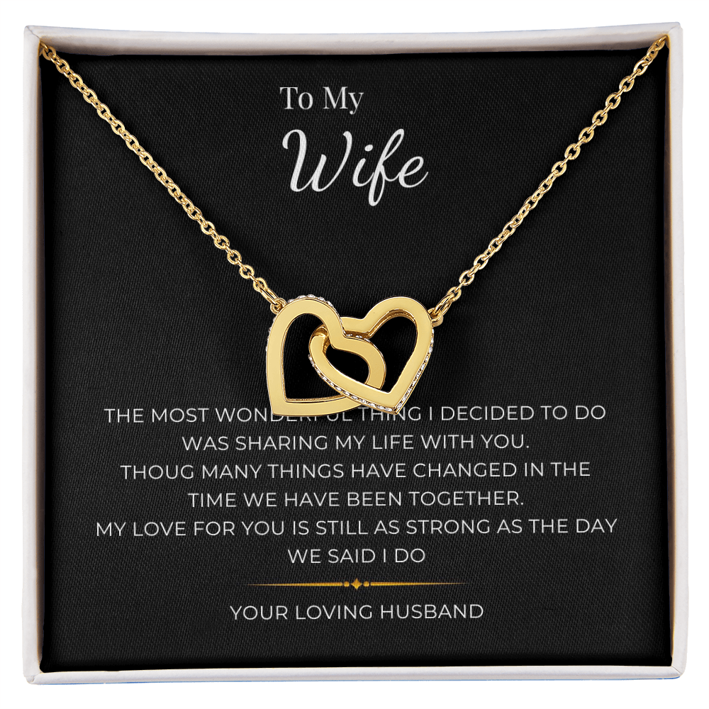To My Wife Interlocking Hearts Necklace