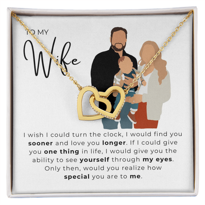To My Wife Interlocking Hearts Necklace