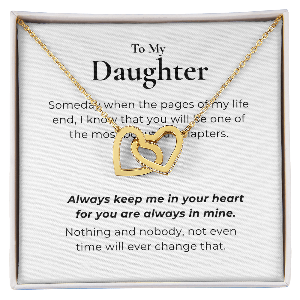 To My Daughter Interlocking Hearts Necklace