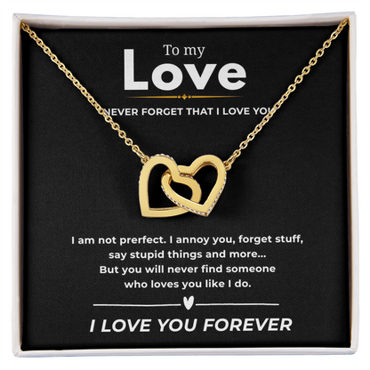 To My Love Interlocking Hearts Necklace