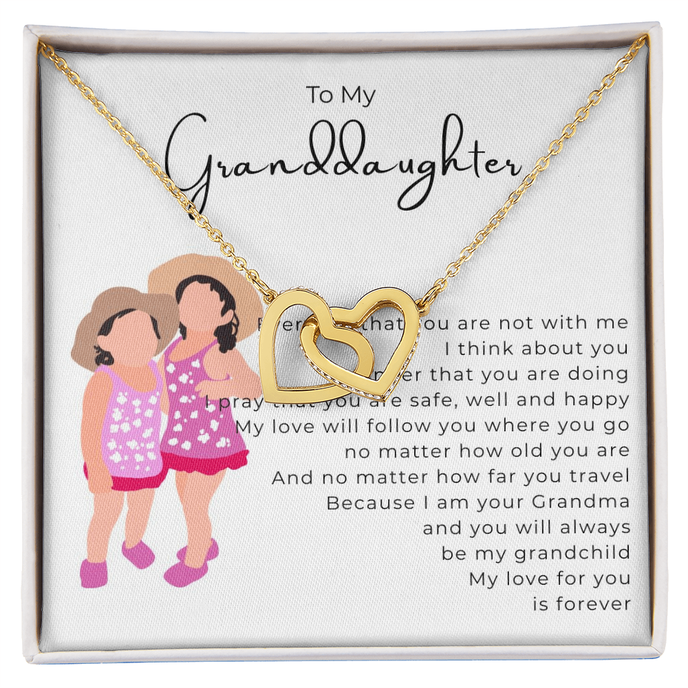 To My Granddaughter Interlocking Hearts Necklace