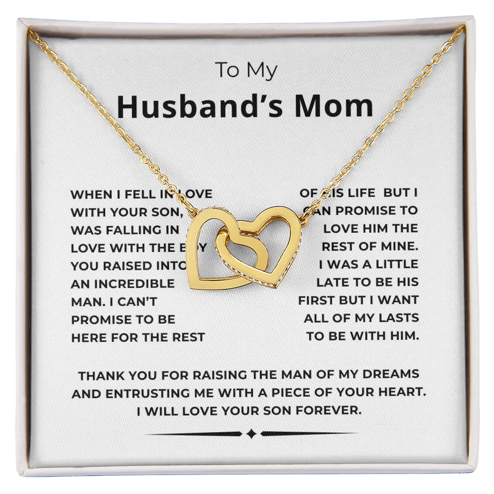 To My Husband's Mom Interlocking Hearts Necklace