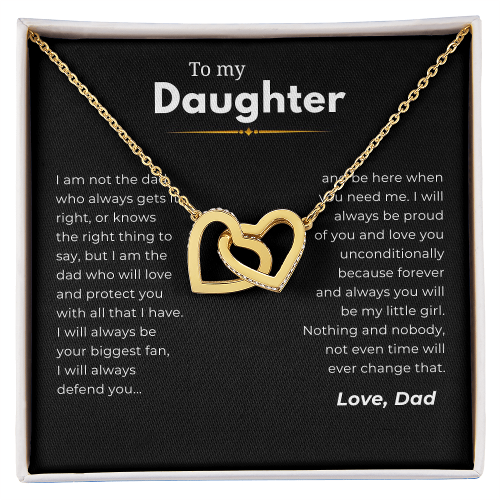 To My Daughter Interlocking Hearts Necklace