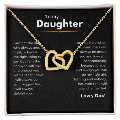 To My Daughter Interlocking Hearts Necklace