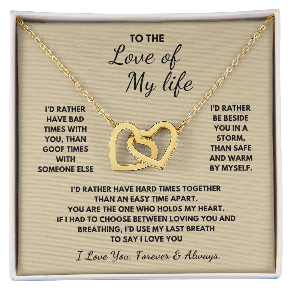 To The Love of My Life  Interlocking Hearts Necklace