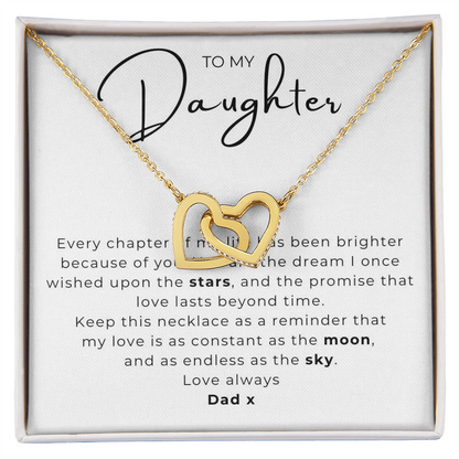 To My Daughter Interlocking Hearts Necklace