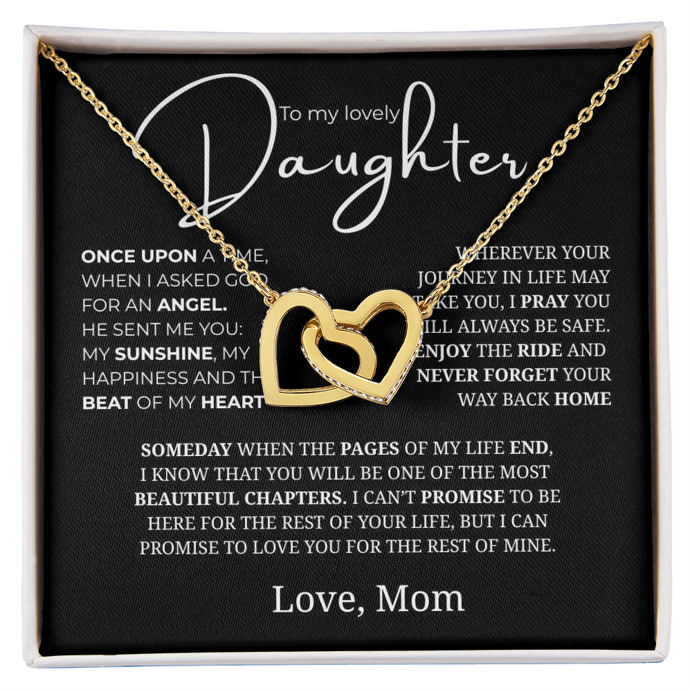 To My Lovely Daughter Interlocking Hearts Necklace