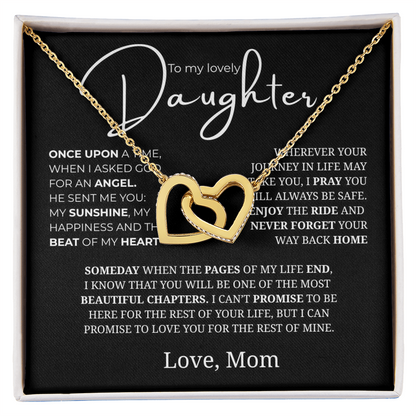 To My Lovely Daughter Interlocking Hearts Necklace