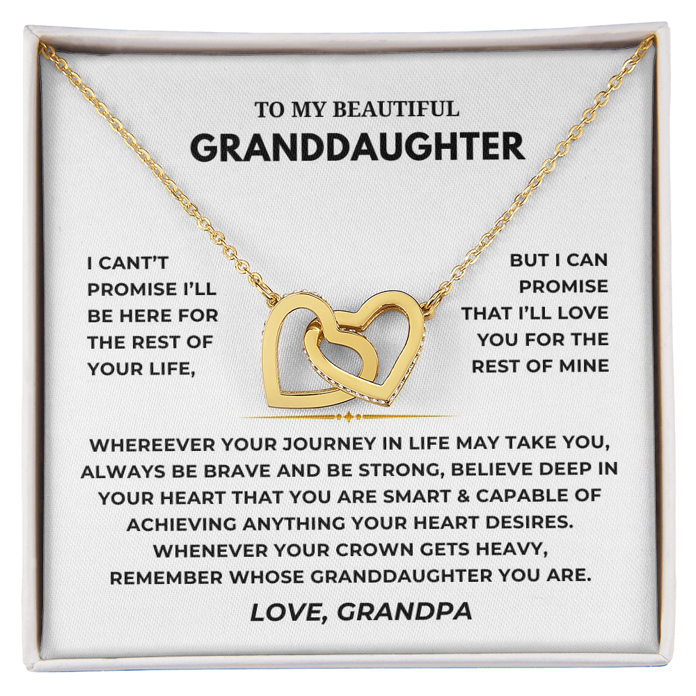 To My Beautiful Granddaughter Interlocking Hearts Necklace