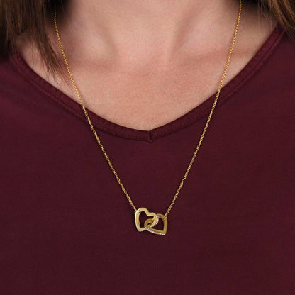 Thank You Mom Interlocking Hearts Necklace