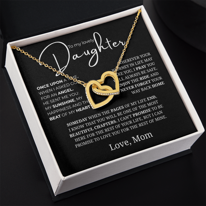 To My Lovely Daughter Interlocking Hearts Necklace