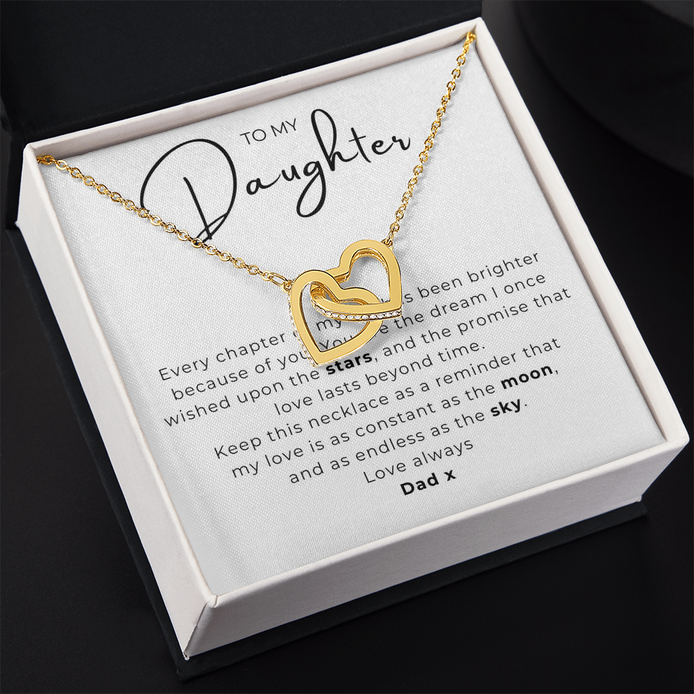 To My Daughter Interlocking Hearts Necklace