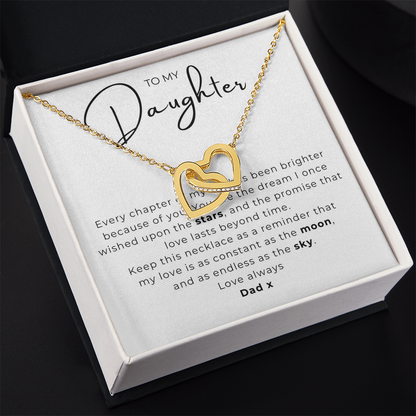 To My Daughter Interlocking Hearts Necklace