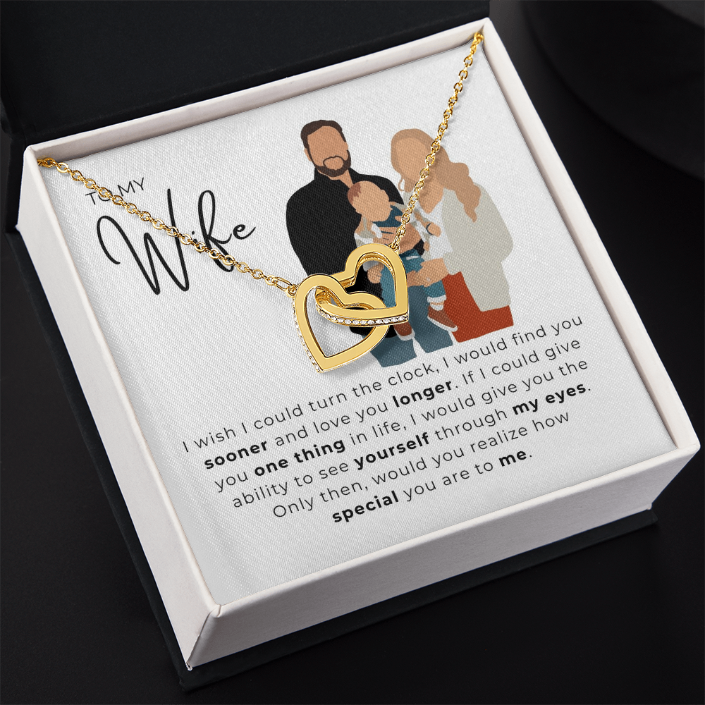 To My Wife Interlocking Hearts Necklace