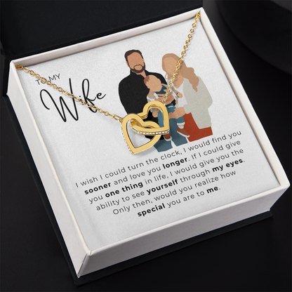 To My Wife Interlocking Hearts Necklace