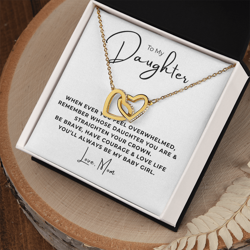 To My Daughter Interlocking Hearts Necklace