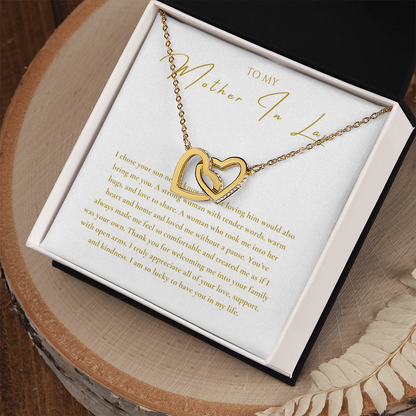 To My Mother In Law Interlocking Hearts Necklace