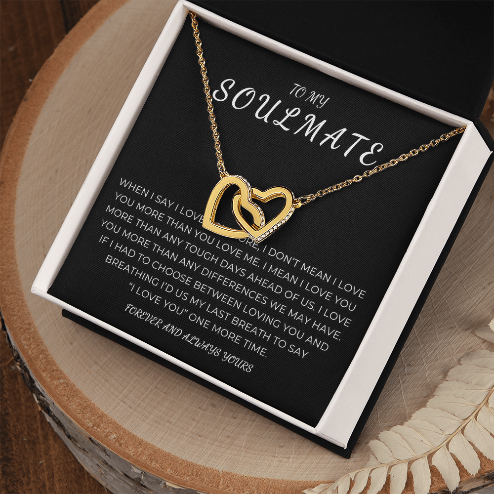 To My Soulmate Interlocking Hearts Necklace
