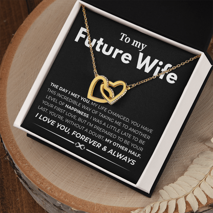 To My Future Wife Interlocking Hearts Necklace