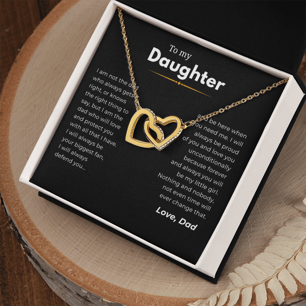 To My Daughter Interlocking Hearts Necklace