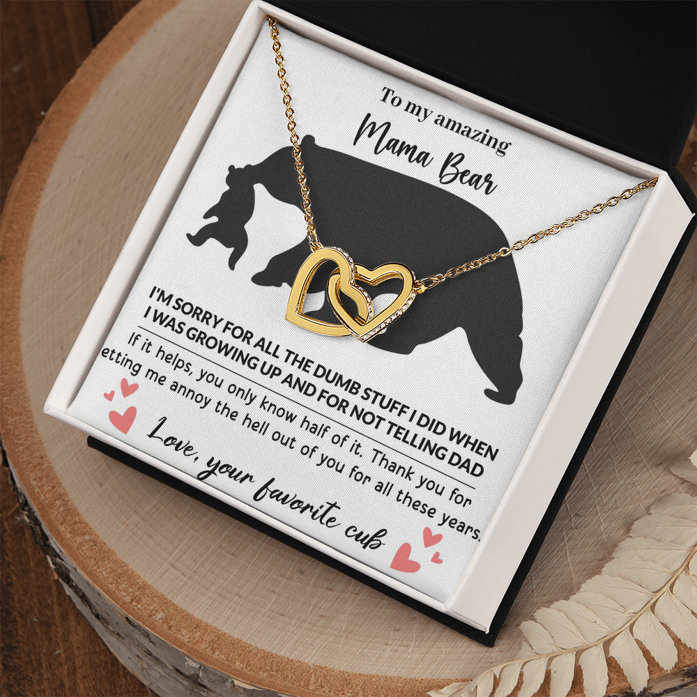 Mama Bear Interlocking Hearts Necklace