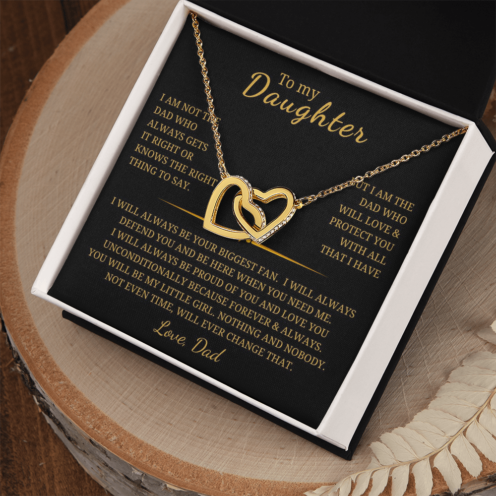 To My Daughter Interlocking Hearts Necklace