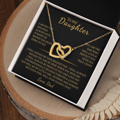 To My Daughter Interlocking Hearts Necklace