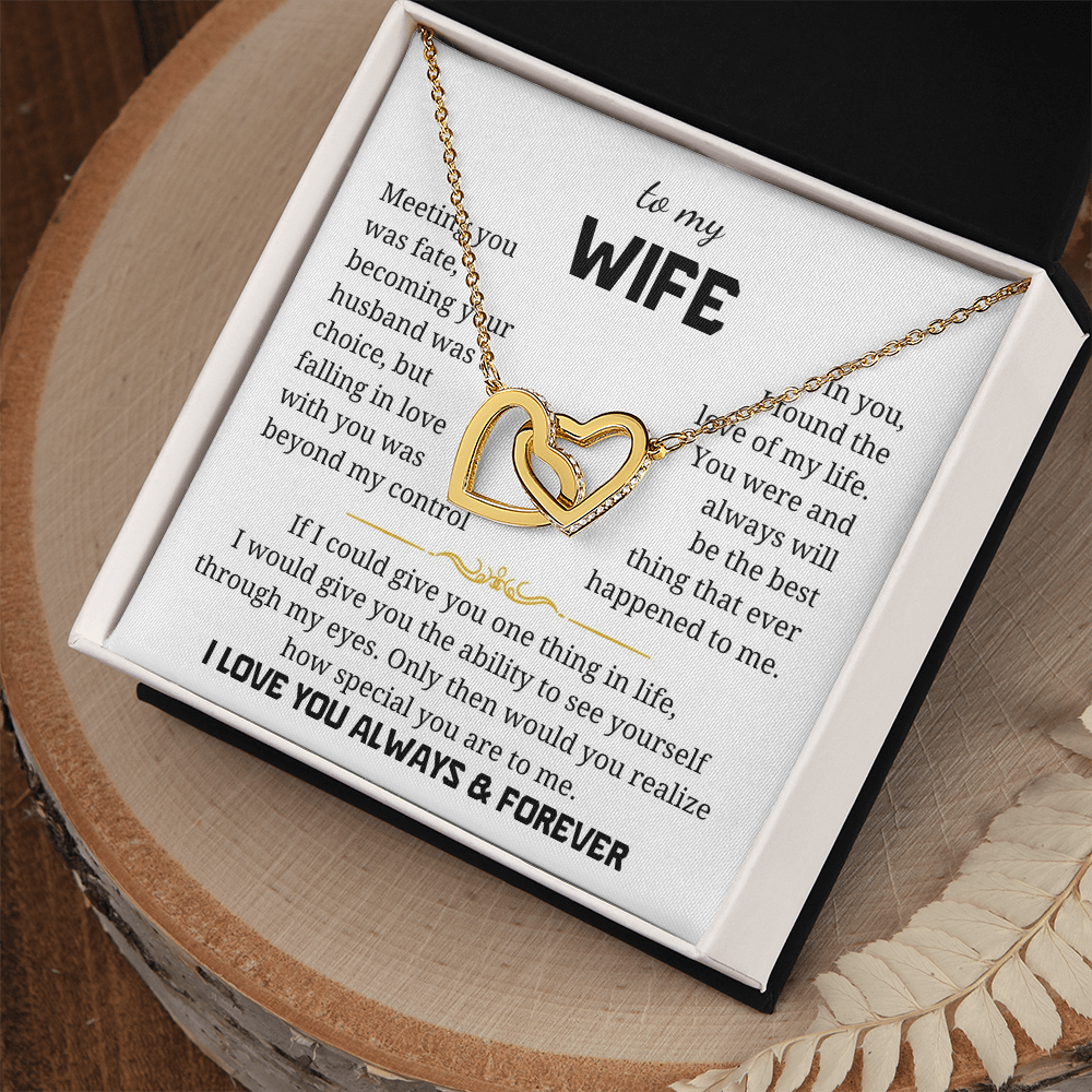 To My Wife Interlocking Hearts Necklace