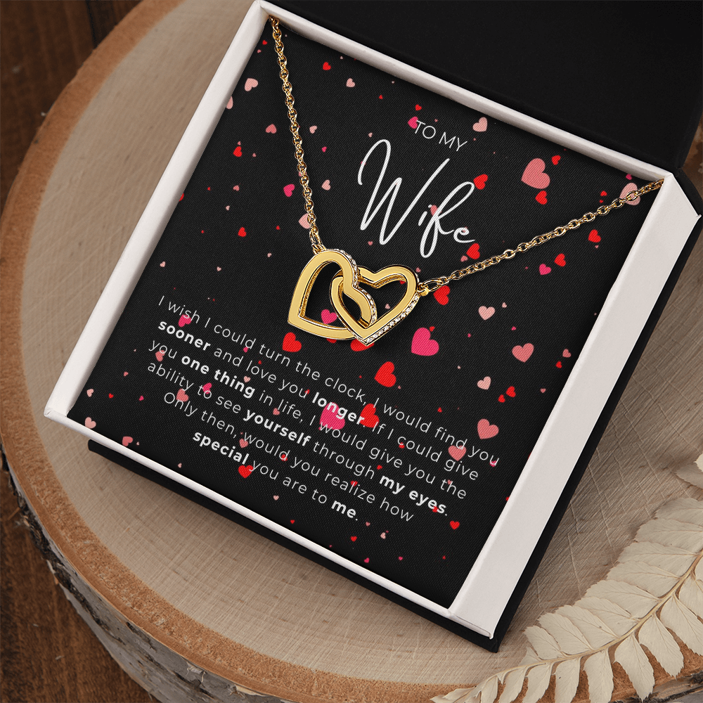 To My Wife  Interlocking Hearts Necklace