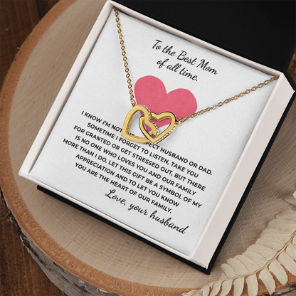 To The Best Mom of All Time Interlocking Hearts Necklace
