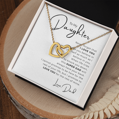 To My Daughter Interlocking Hearts Necklace