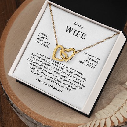 To My Wife Interlocking Hearts Necklace