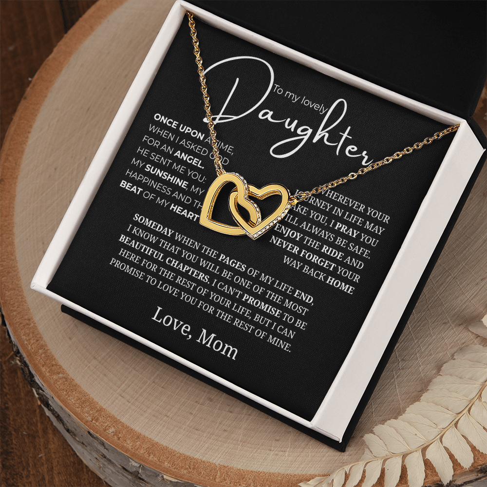 To My Lovely Daughter Interlocking Hearts Necklace