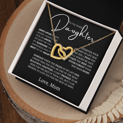 To My Lovely Daughter Interlocking Hearts Necklace