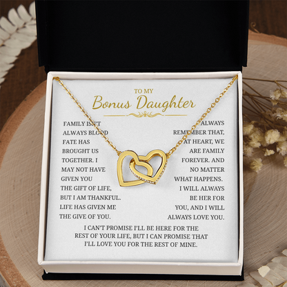 To My Bonus Daughter Interlocking Hearts Necklace