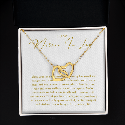 To My Mother In Law Interlocking Hearts Necklace