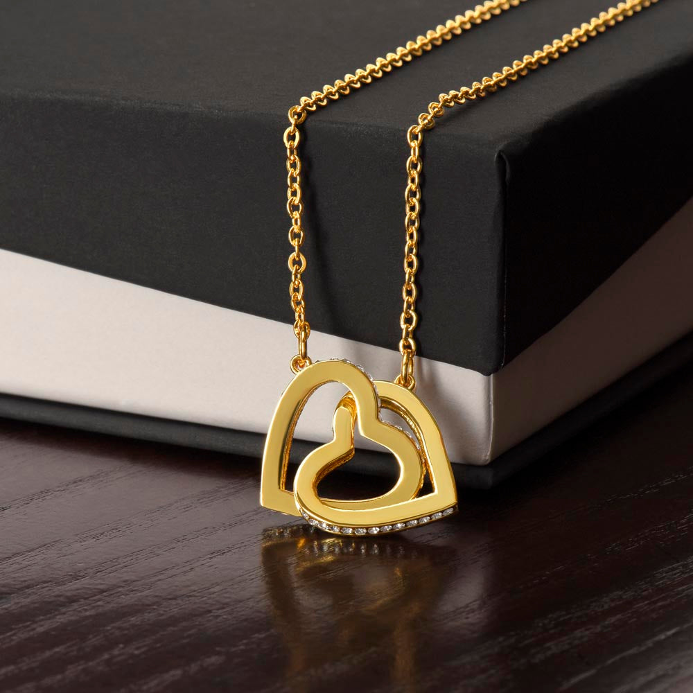 Mom Thank You Interlocking Hearts Necklace