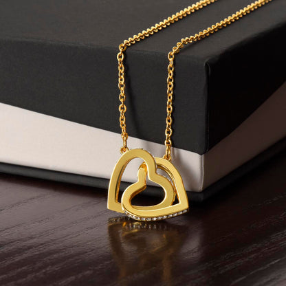 Thank You Mom Interlocking Hearts Necklace
