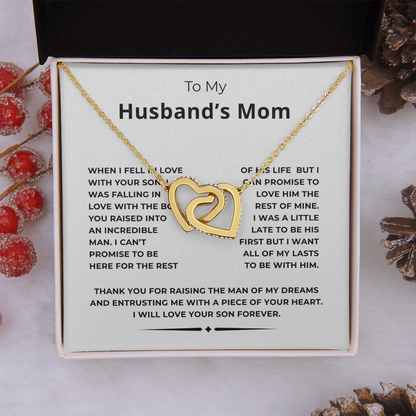To My Husband's Mom Interlocking Hearts Necklace