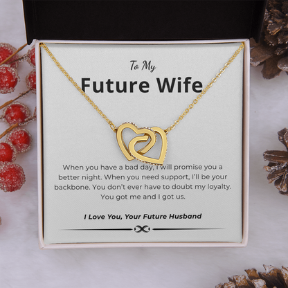 To My Future Wife Interlocking Hearts Necklace