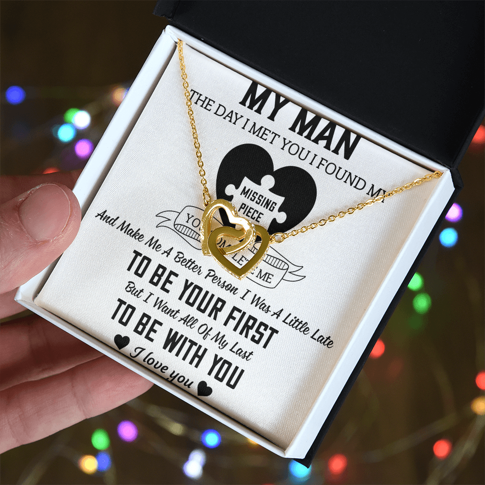To My Man Interlocking Hearts Necklace
