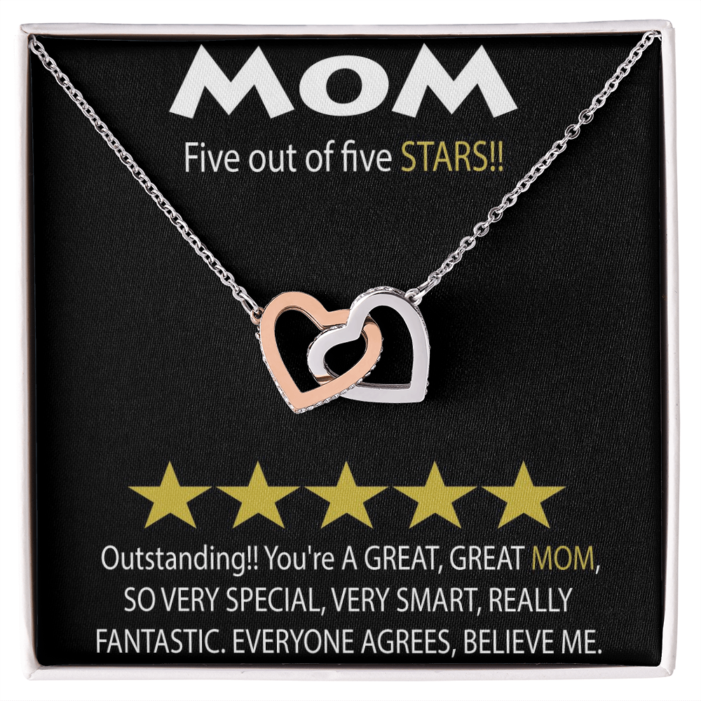 Mom 5 Stars Interlocking Hearts Necklace