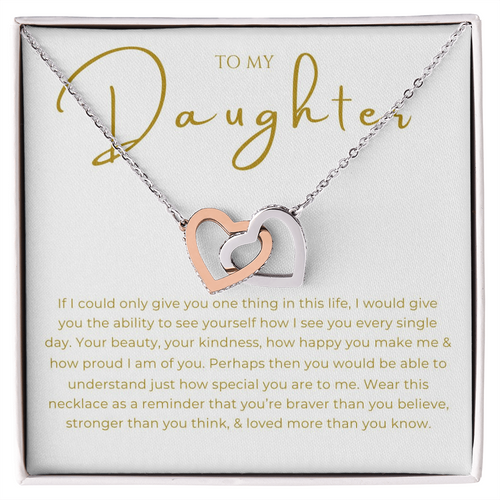 To My Daughter Interlocking Hearts Necklace