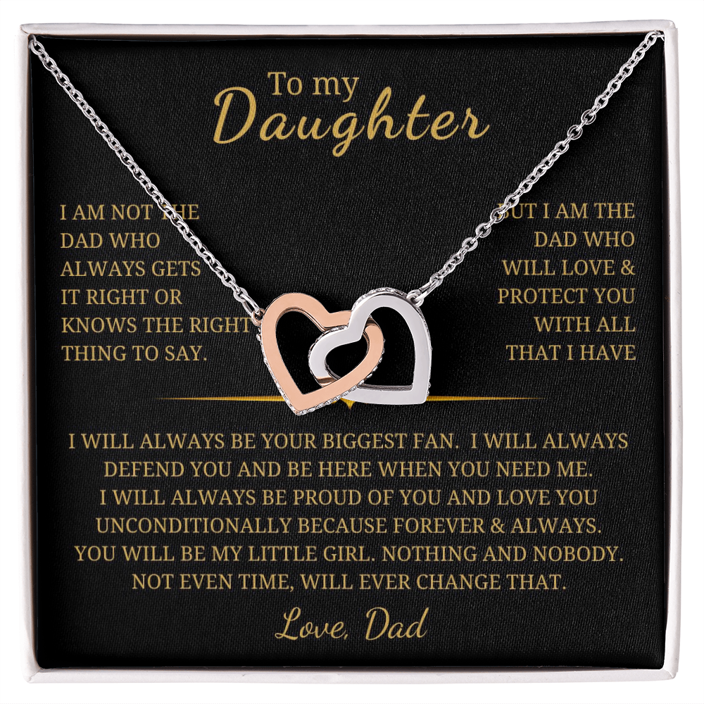 To My Daughter Interlocking Hearts Necklace