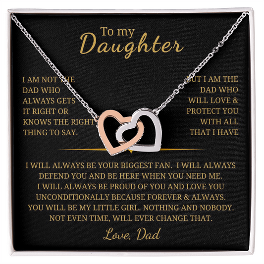 To My Daughter Interlocking Hearts Necklace
