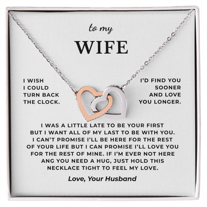 To My Wife Interlocking Hearts Necklace