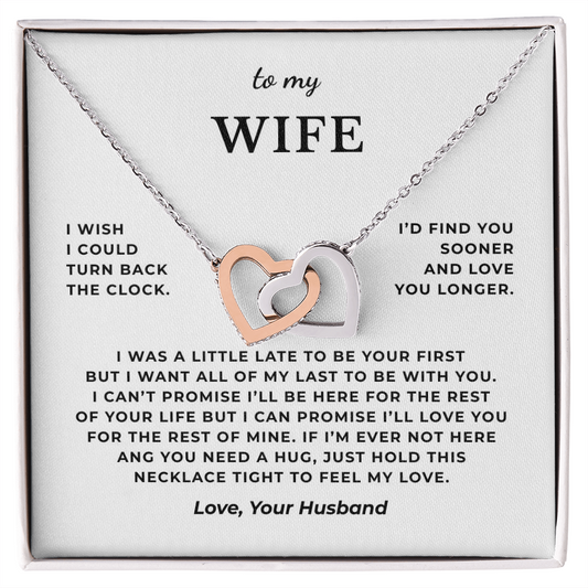 To My Wife Interlocking Hearts Necklace
