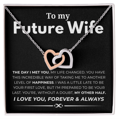 To My Future Wife Interlocking Hearts Necklace